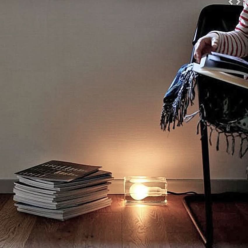 Clear Glass Desk Lamp with Halogen Socket