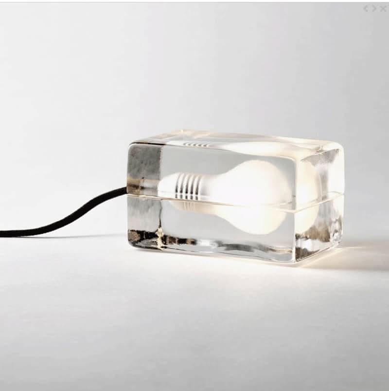 Clear Glass Desk Lamp with Halogen Socket