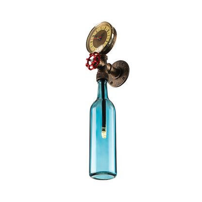 Rustic Glass Wall Lamp with Metal Accent