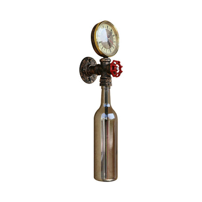 Rustic Glass Wall Lamp with Metal Accent