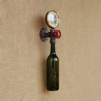 Rustic Glass Wall Lamp with Metal Accent - Cofik