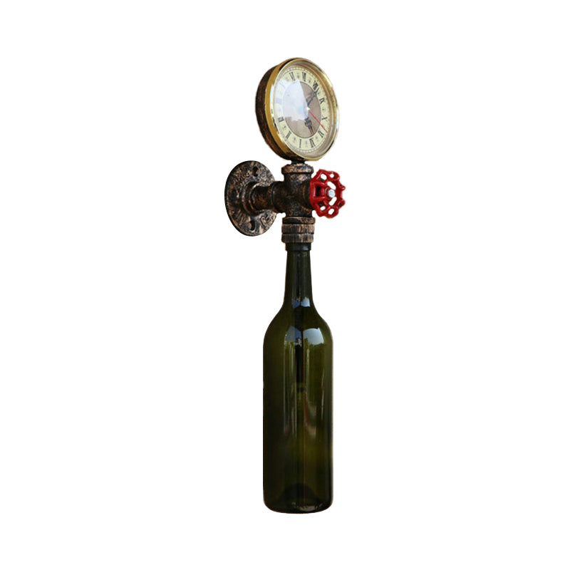 Rustic Glass Wall Lamp with Metal Accent