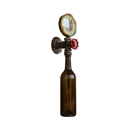 Rustic Glass Wall Lamp with Metal Accent