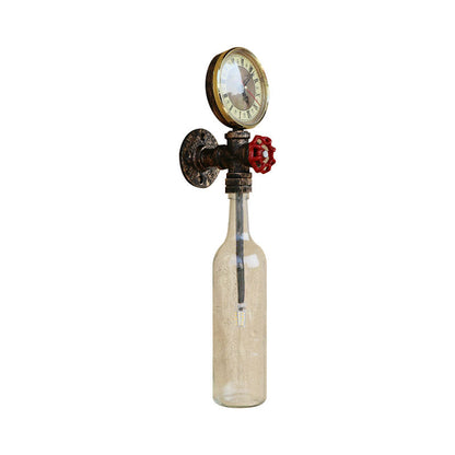 Rustic Glass Wall Lamp with Metal Accent