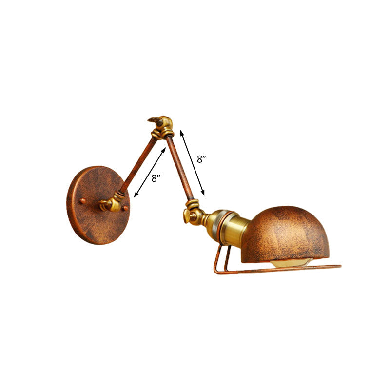 Rustic Metal Wall Light with Adjustable Arm