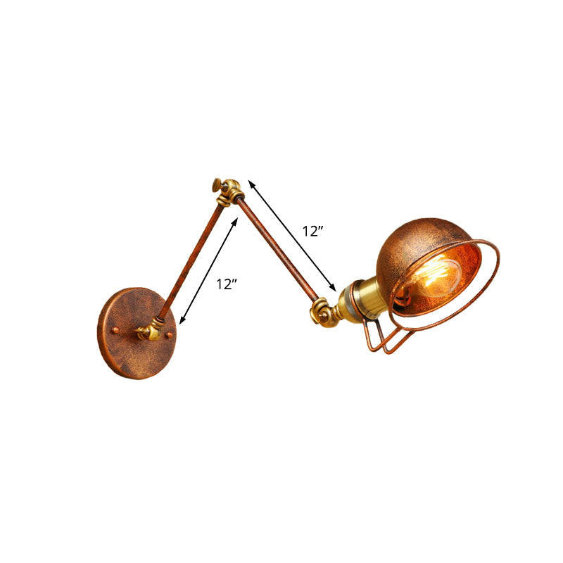 Rustic Metal Wall Light with Adjustable Arm