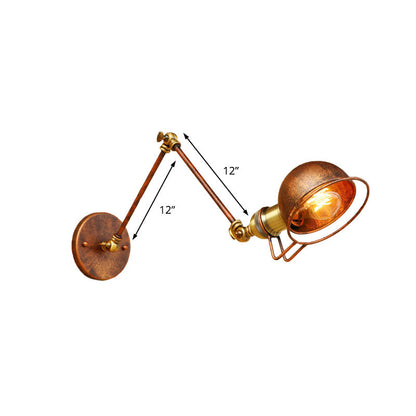 Rustic Metal Wall Light with Adjustable Arm