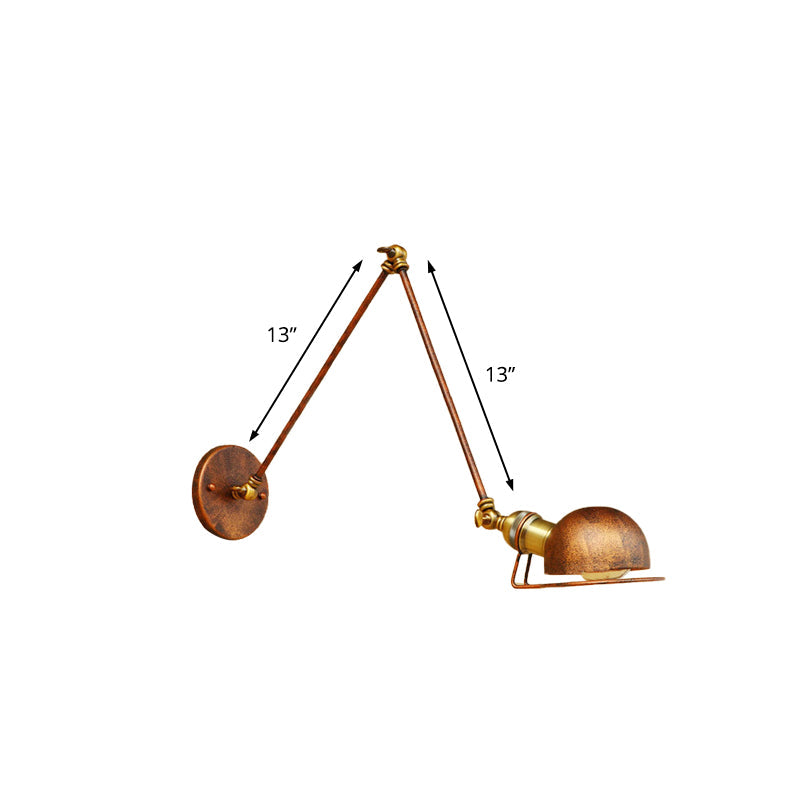 Rustic Metal Wall Light with Adjustable Arm