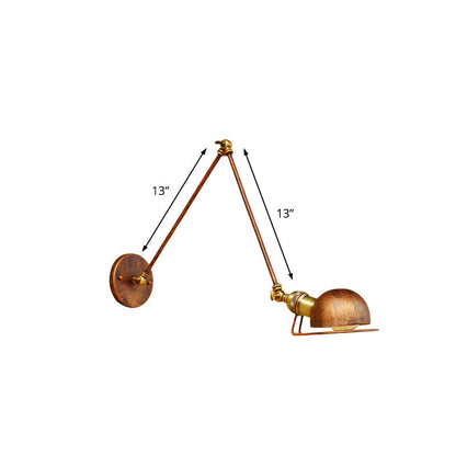 Rustic Metal Wall Light with Adjustable Arm