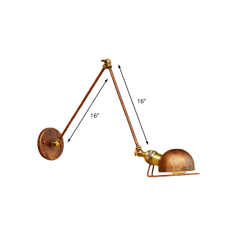 Rustic Metal Wall Light with Adjustable Arm