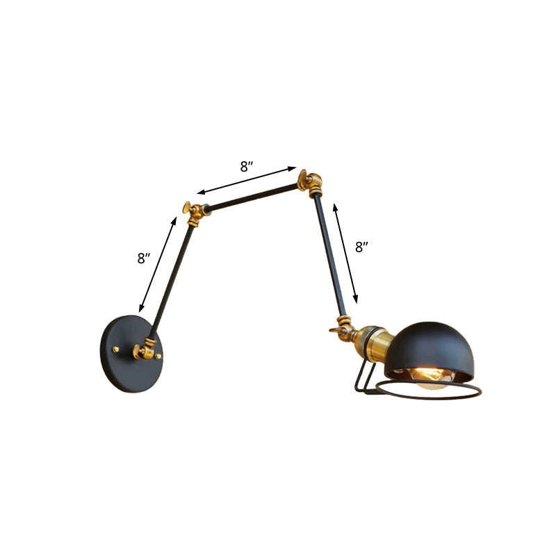 Rustic Metal Wall Light with Adjustable Arm