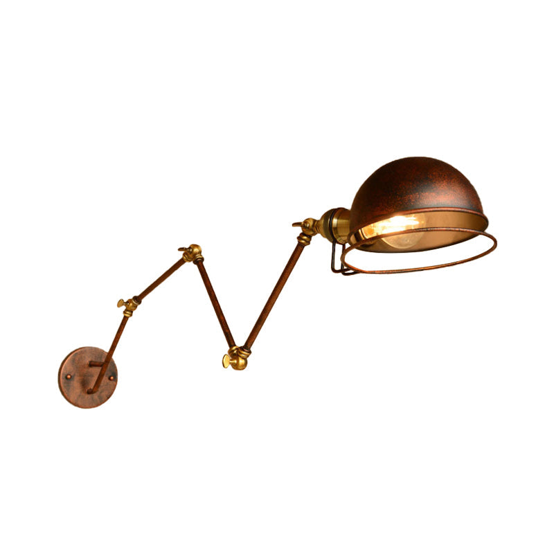Rustic Metal Wall Light with Adjustable Arm