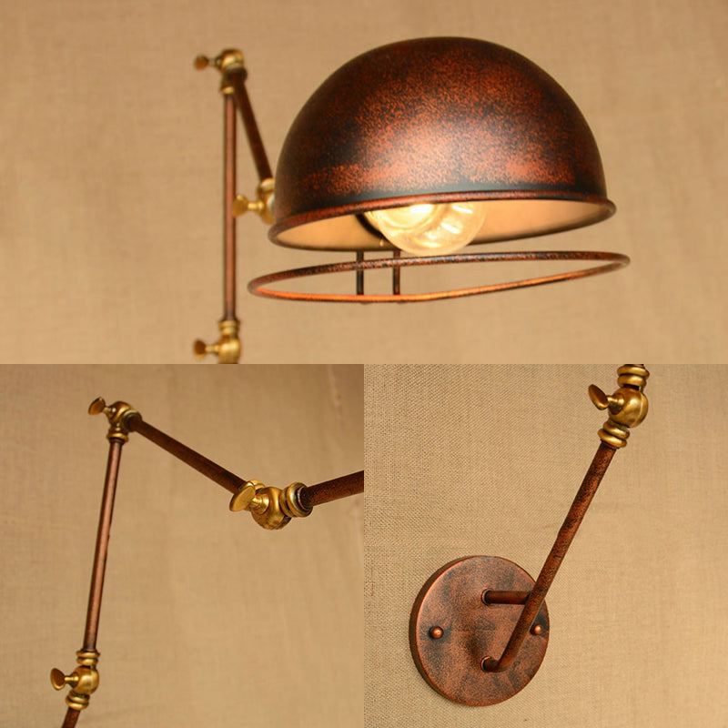 Rustic Metal Wall Light with Adjustable Arm