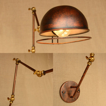 Rustic Metal Wall Light with Adjustable Arm