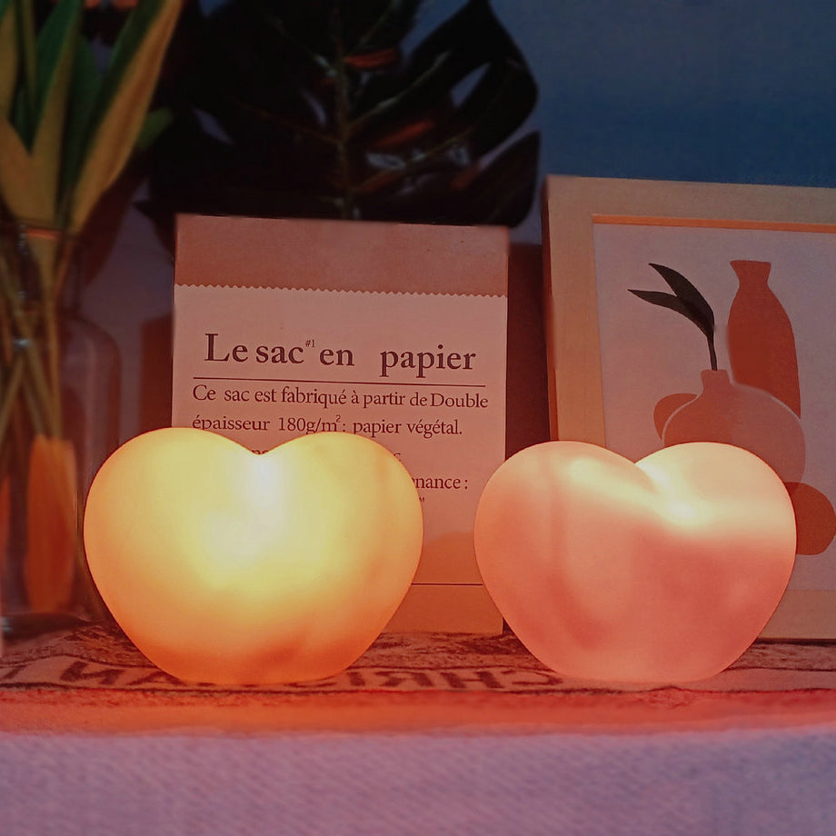 Soft Heart Table Lamp Warm LED Nightlight