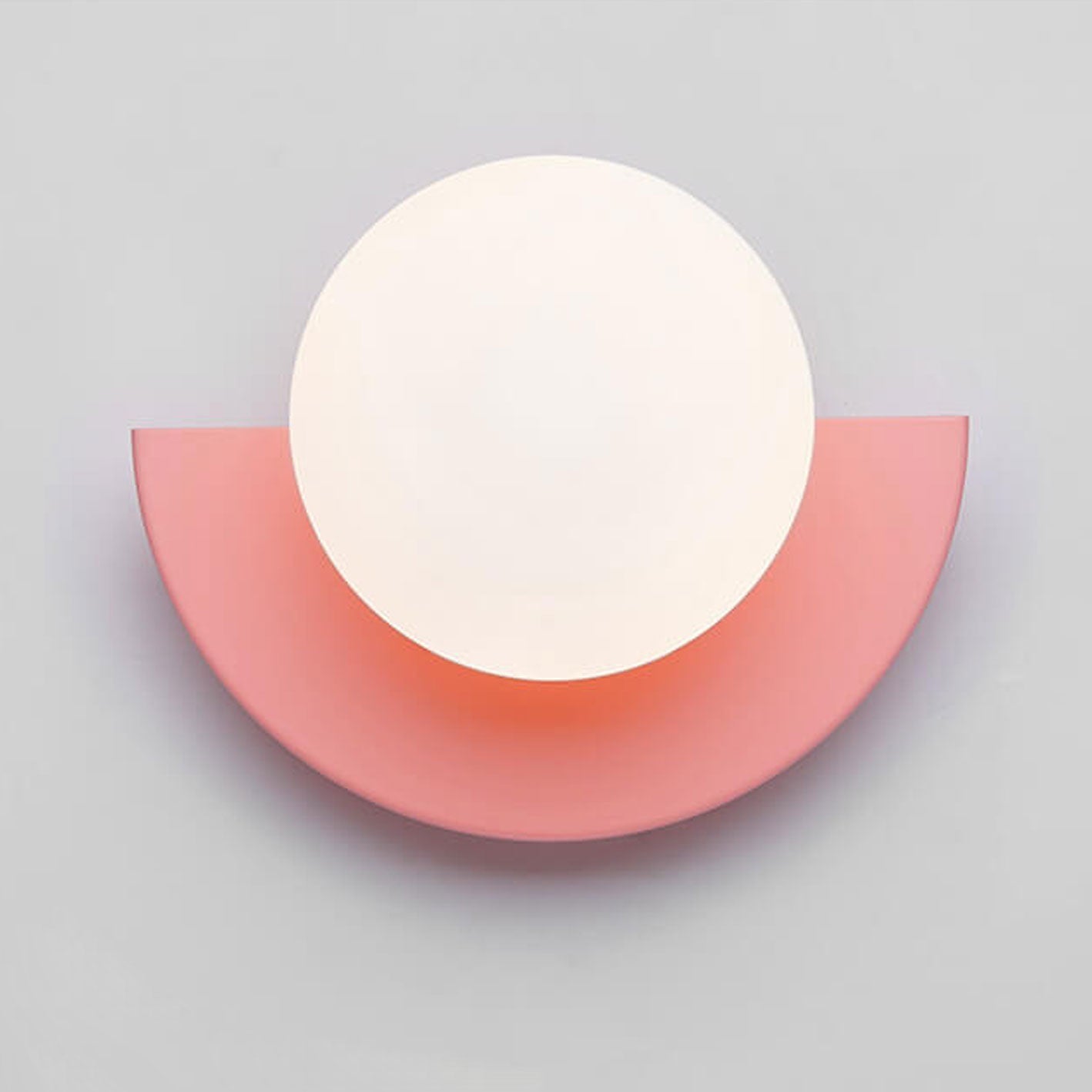 Round Glass Pendant Light with Colored Metal Base