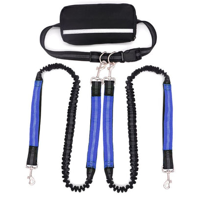 Adjustable Dog Running Leash with Pouch Bag