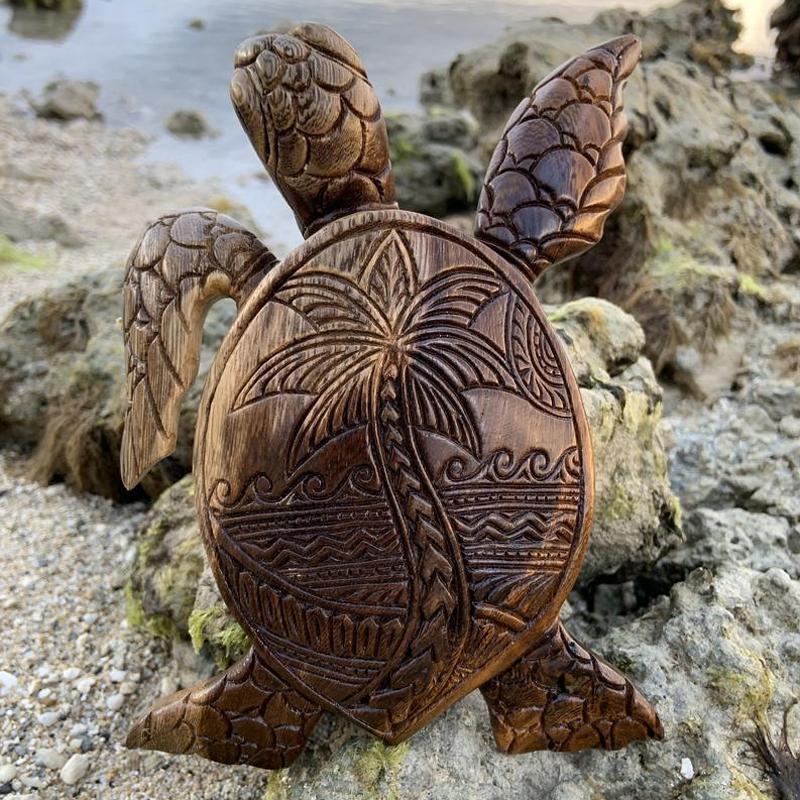 Handcrafted Wooden Sea Turtle Figurine