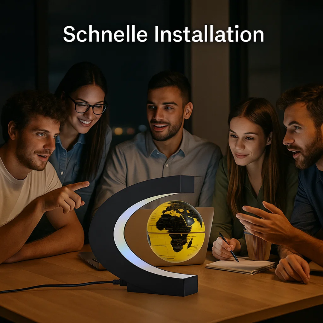 Glowing LED Floating Globe Lamp with Magnetic Base