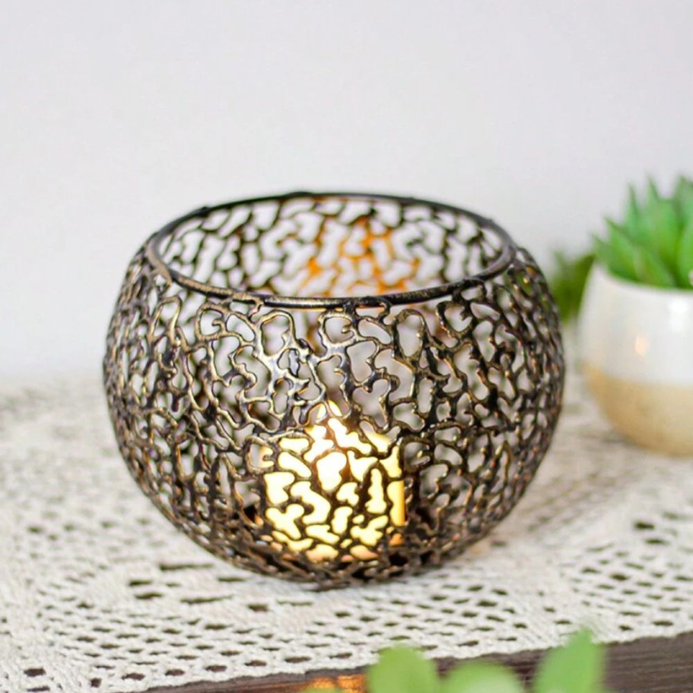 Clear Round Glass Candle Holder