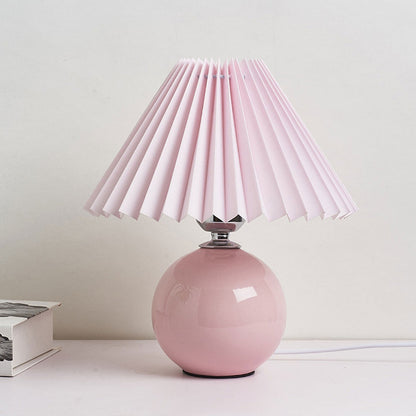 Simple Ceramic Desk Lamp with Folded Shade