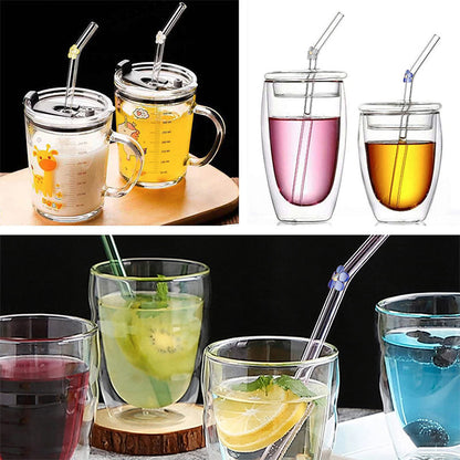 Colorful Reusable Drinking Straws with Cleaner Brush Set