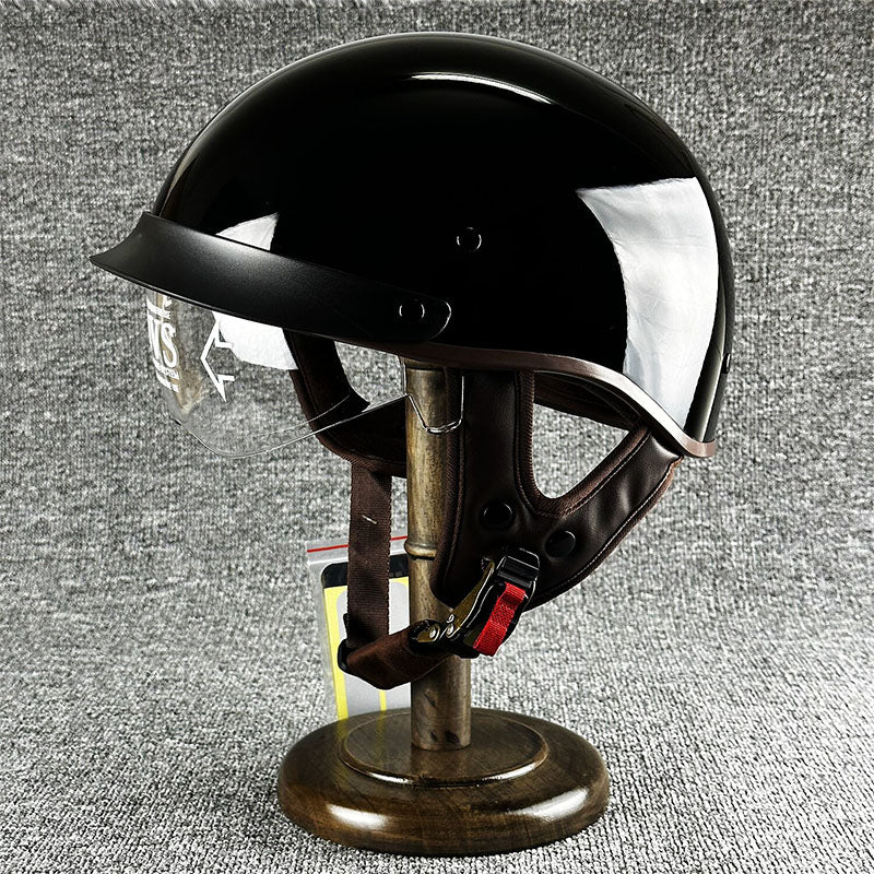Sleek Chopper Motorcycle Helmet with Simple Style