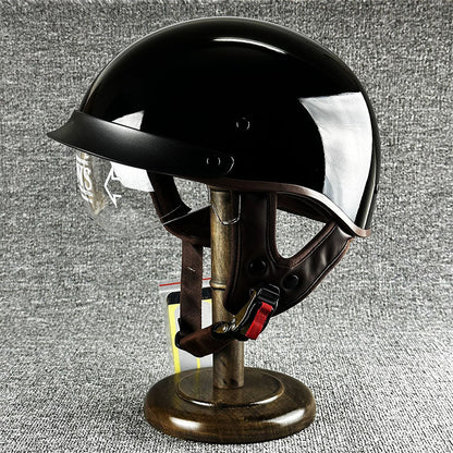 Sleek Chopper Motorcycle Helmet with Simple Style