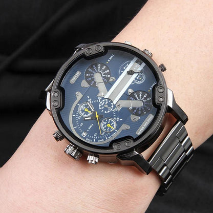 Modern Stainless Steel Quartz Chrono Watch