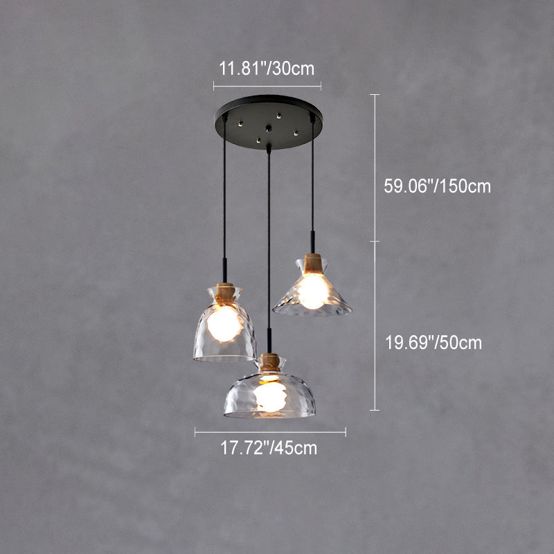 Stylish Wooden Glass Pendant Ceiling Light