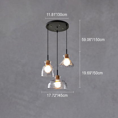 Stylish Wooden Glass Pendant Ceiling Light