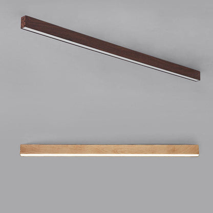 Sleek LED Ceiling Light Fixture 24 Inch Walnut Finish