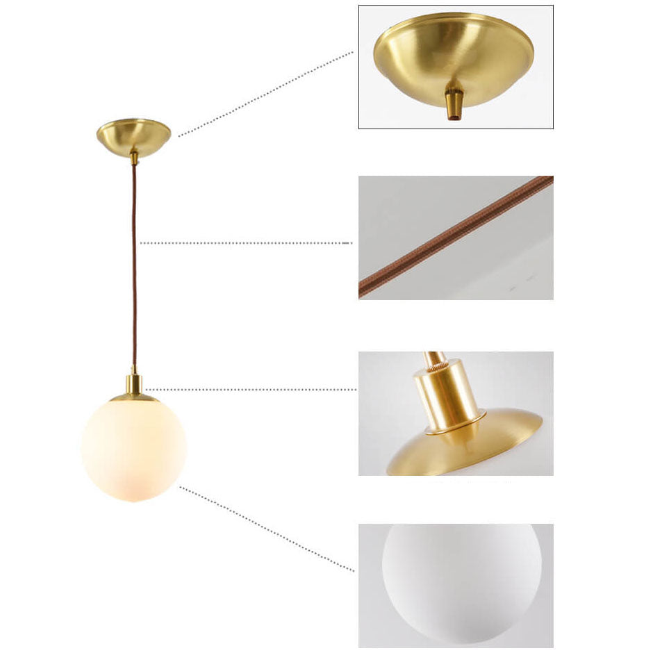 Elegant Glass Pendant Light Adjustable Gold Finish