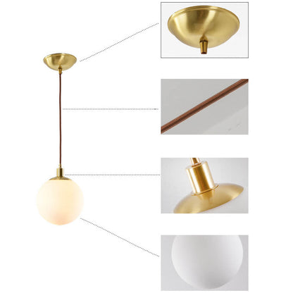 Elegant Glass Pendant Light Adjustable Gold Finish