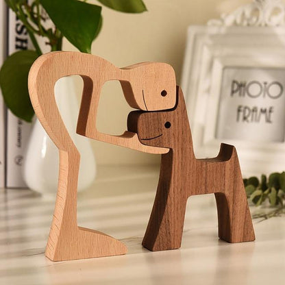 Handcrafted Wooden Pet Figurine Decor