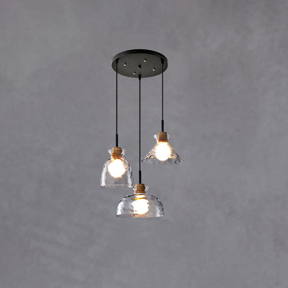 Stylish Wooden Glass Pendant Ceiling Light