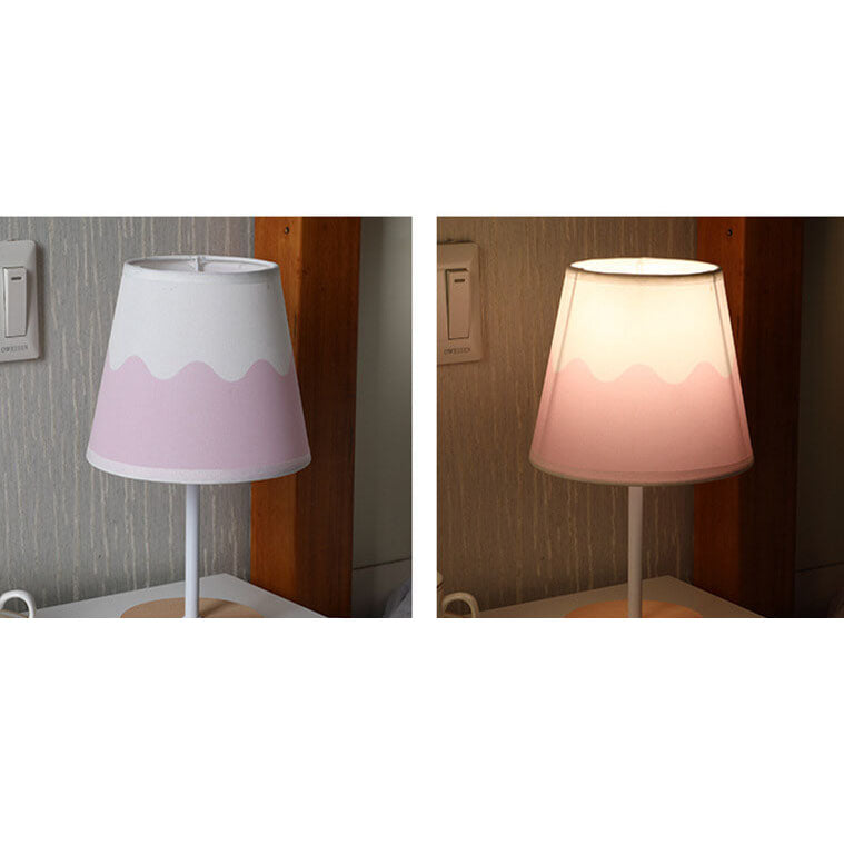 Rustic Wooden Cone Shape LED Desk Lamp