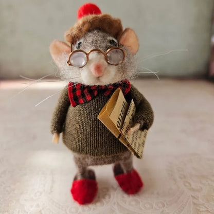 Unique Felt Mice Holiday Ornament