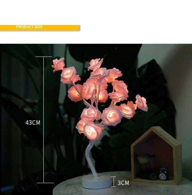 Pretty LED Rose Night Light Table Lamp for Bedroom