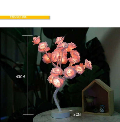 Pretty LED Rose Night Light Table Lamp for Bedroom