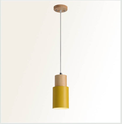 Stylish Wooden Metal Pendant Lamp Adjustable Lighting