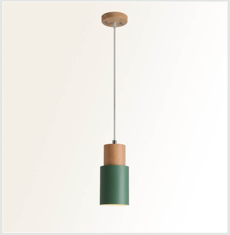 Stylish Wooden Metal Pendant Lamp Adjustable Lighting