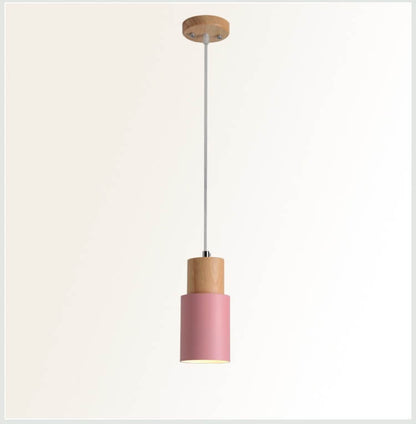 Stylish Wooden Metal Pendant Lamp Adjustable Lighting