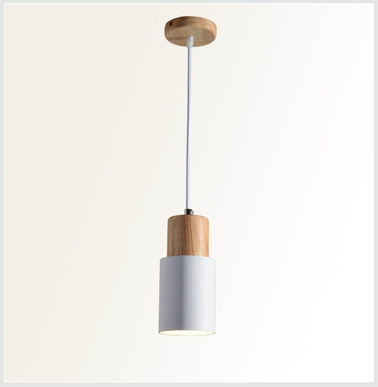 Stylish Wooden Metal Pendant Lamp Adjustable Lighting - Cofik