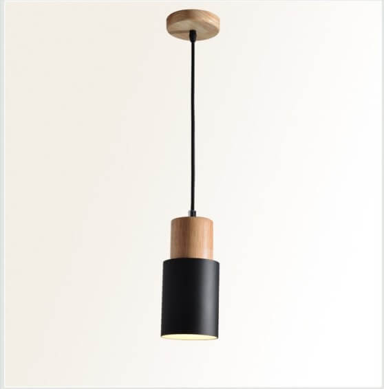 Stylish Wooden Metal Pendant Lamp Adjustable Lighting