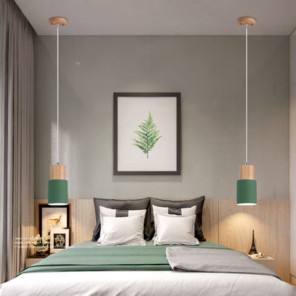 Stylish Wooden Metal Pendant Lamp Adjustable Lighting