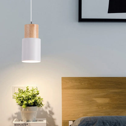 Stylish Wooden Metal Pendant Lamp Adjustable Lighting