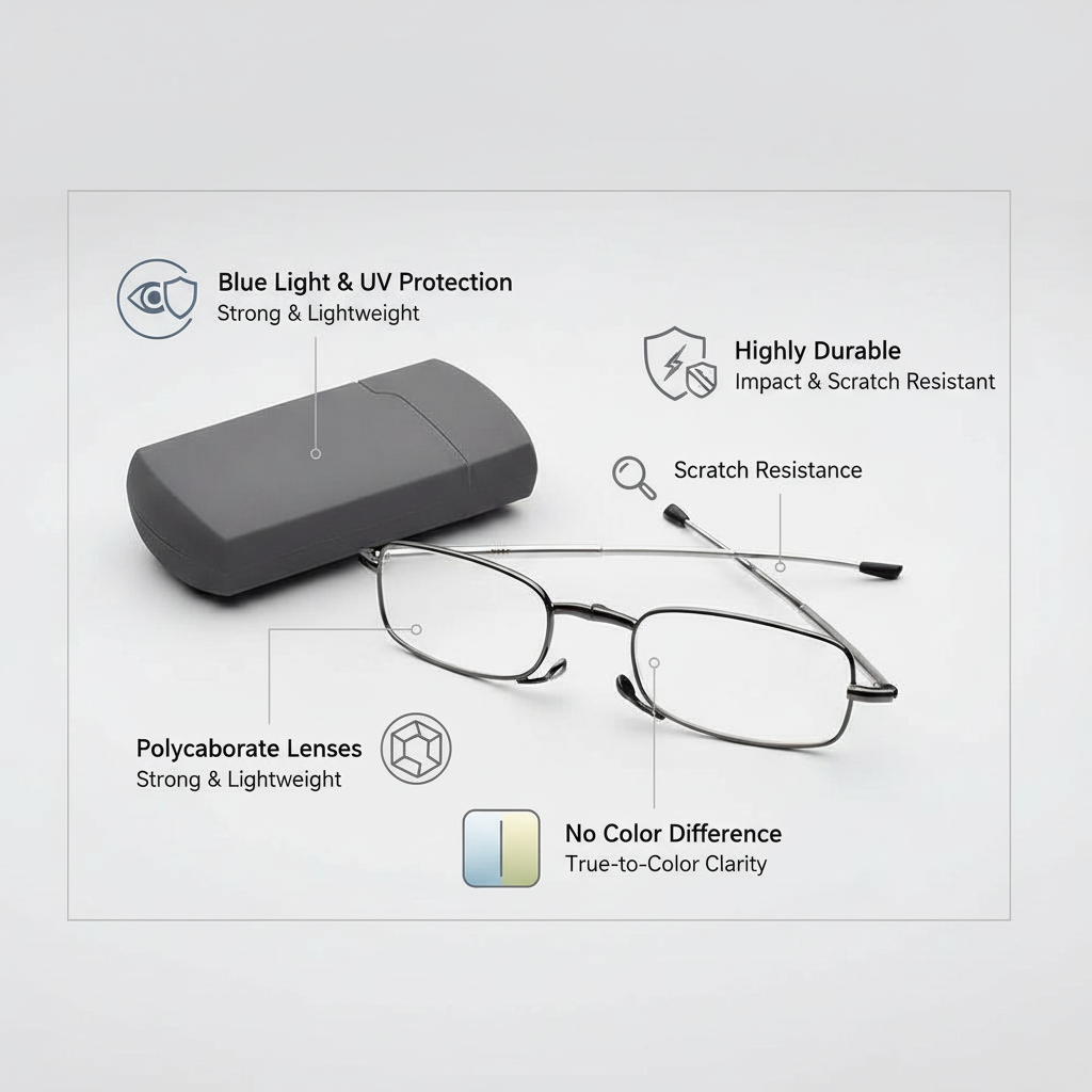 Compact Travel Reading Glasses with Storage Case