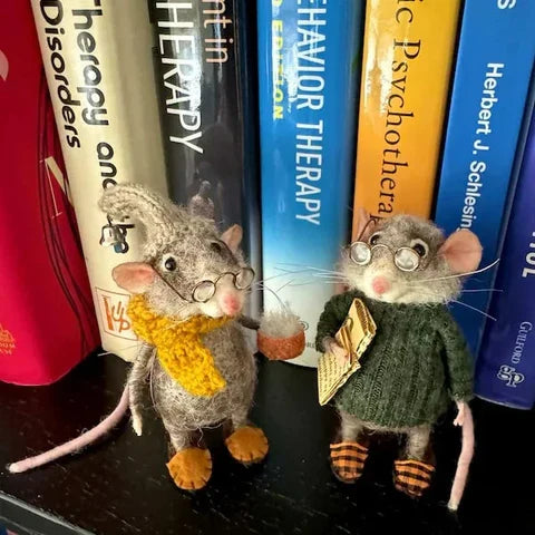 Natural Wool Felt Mouse Christmas Ornament Gift
