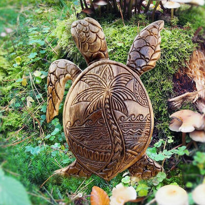 Handcrafted Wooden Sea Turtle Figurine